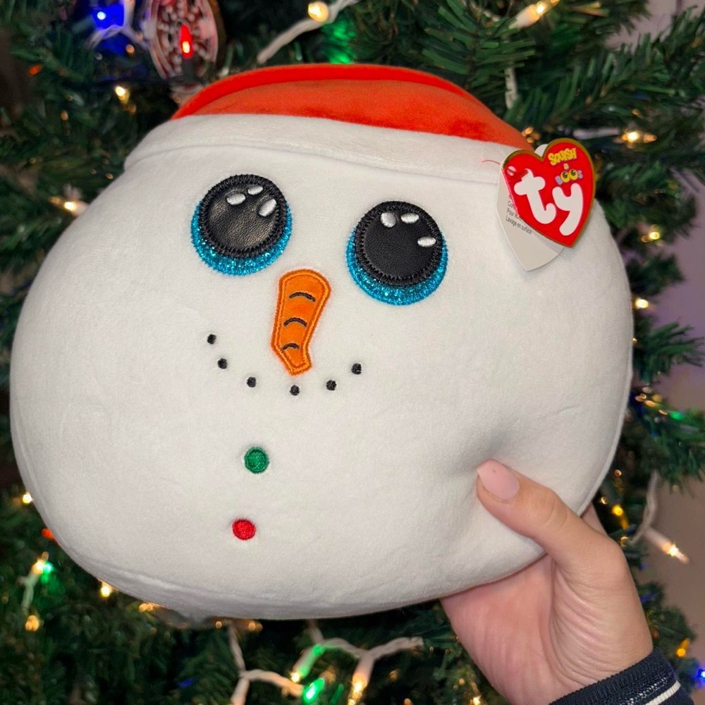 Ty Festive Snowman Plush with Orange Hat